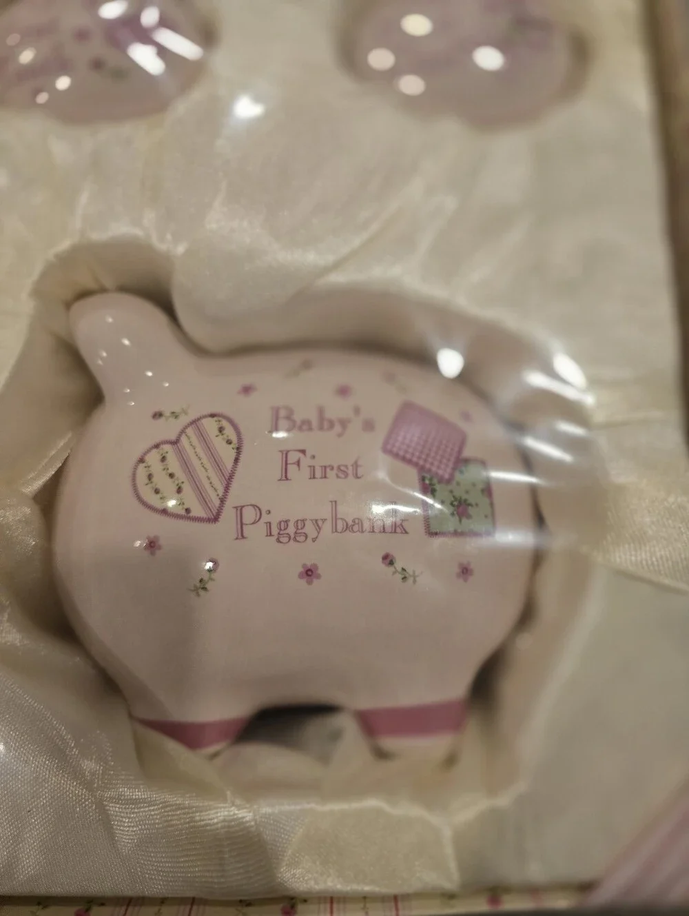 Baby's First Piggybank and Keepsake Set - Pink